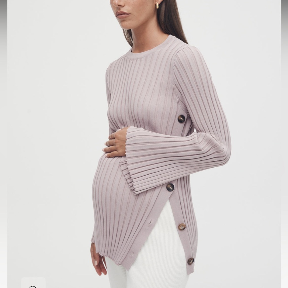 LÉGOE HERITAGE LUXE L/S BUTTON KNIT in Mushroom